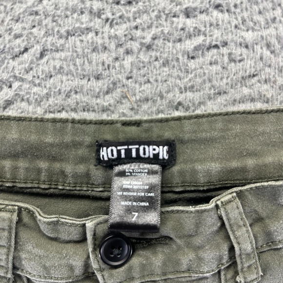 Hot Topic Pant Womens 7 Green Cotton Cargo Straight Utility Workwear Stretch - Picture 4 of 10